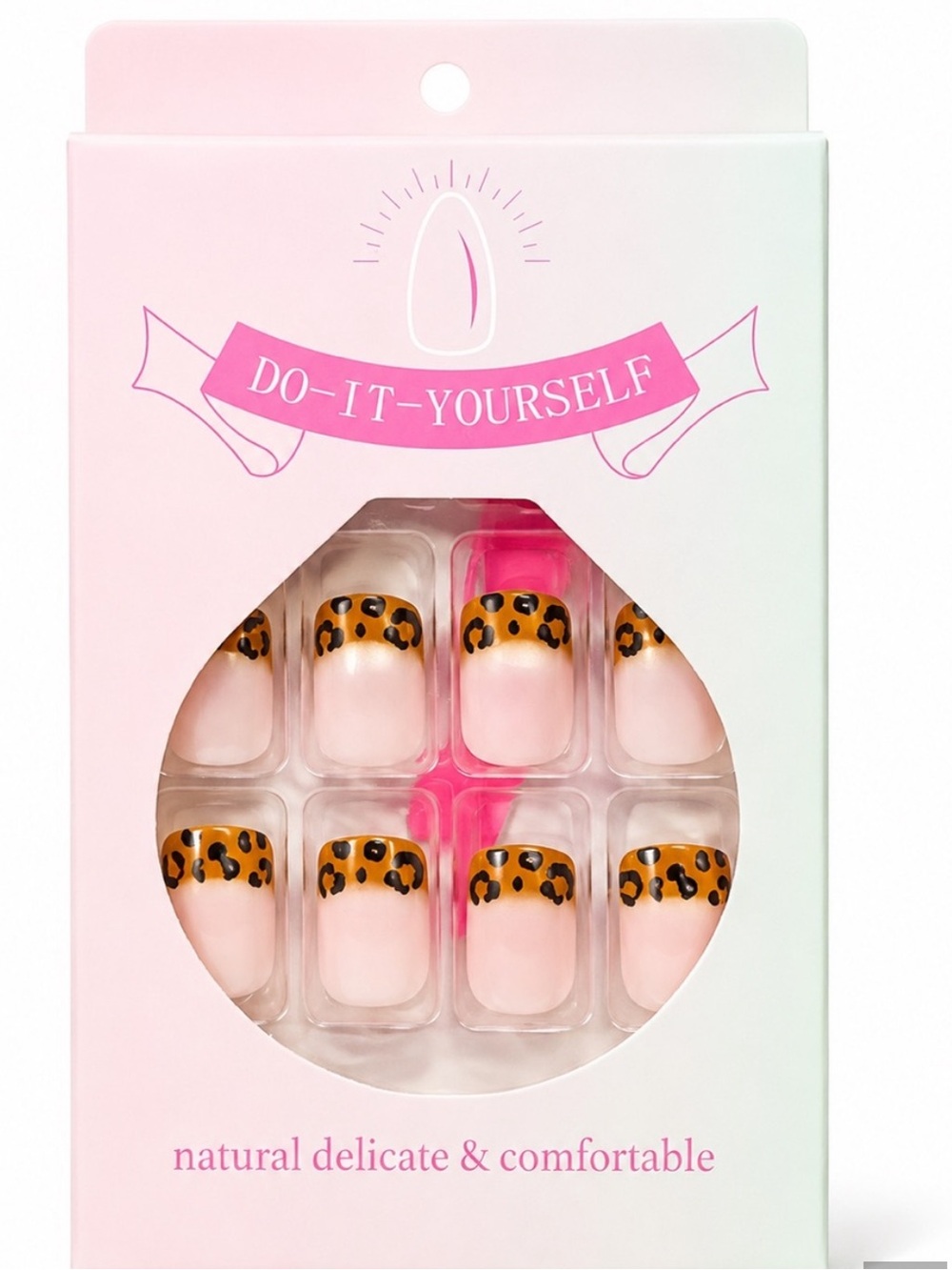5 Pack Press On Nails Bundle French Tip Leopard Nude Black NEW - Picture 7 of 7